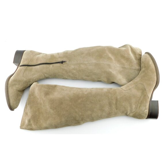 BORN Brown Taupe Suede Leather Knee High Block Heel Boots 8 - Picture 5 of 10